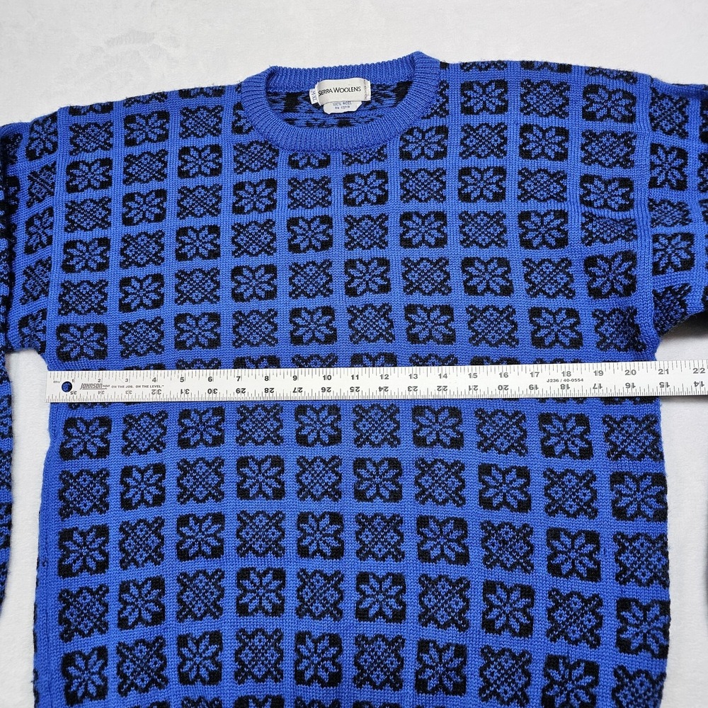 Vtg Sierra Woolens Pullover Sweater Men XL 100% Wool Ski Snowflake Knit Pullover - Picture 8 of 9